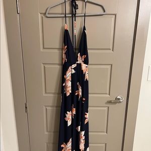 Hawaiian floor length backless dress